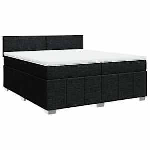 Box spring postel s matrací černá 200x200 cm textil - obrázek 3