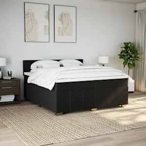 Box spring postel s matrací černá 200x200 cm textil - obrázek 4