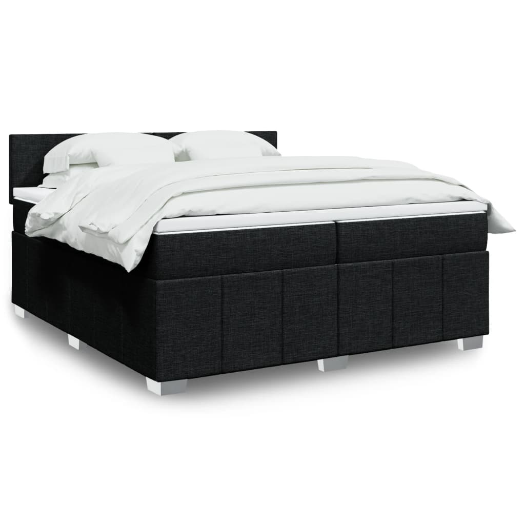 Boxspringbett mit Matratze Schwarz 200×200 cm Stoff