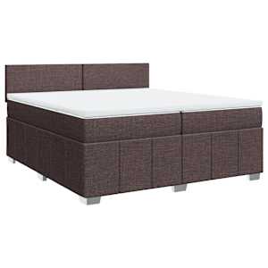 Box spring postel s matrací tmavě hnědá 200x200 cm textil - obrázek 3