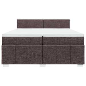 Box spring postel s matrací tmavě hnědá 200x200 cm textil - obrázek 6