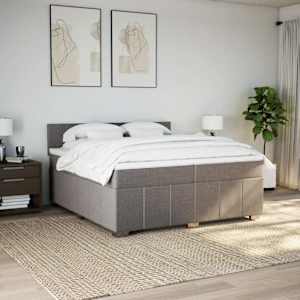Box spring postel s matrací taupe 200x200 cm textil - obrázek 4