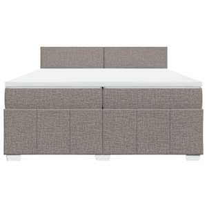 Box spring postel s matrací taupe 200x200 cm textil - obrázek 6