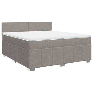 vidaXL Boxspring met matras stof taupe 200x200 cm