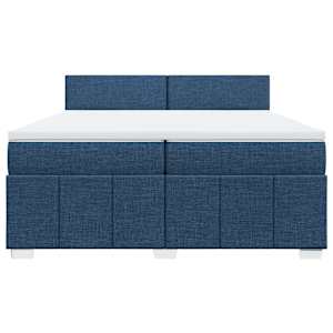Box spring postel s matrací modrá 200x200 cm textil - obrázek 6
