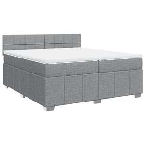 Box spring postel s matrací světle šedá 200 x 200 cm textil - obrázek 3