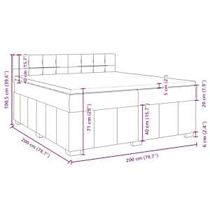 Box spring postel s matrací světle šedá 200 x 200 cm textil - obrázek 18