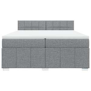 Box spring postel s matrací světle šedá 200 x 200 cm textil - obrázek 6