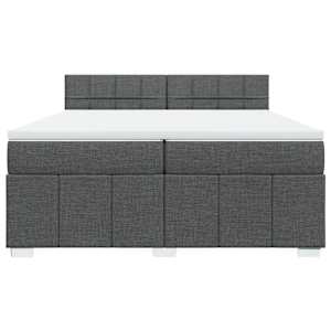 Box spring postel s matrací tmavě šedá 200x200 cm textil - obrázek 6