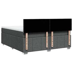 Box spring postel s matrací tmavě šedá 200x200 cm textil - obrázek 8
