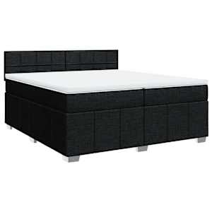 Box spring postel s matrací černá 200x200 cm textil - obrázek 3