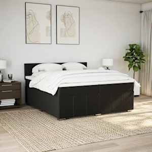 Box spring postel s matrací černá 200x200 cm textil - obrázek 4