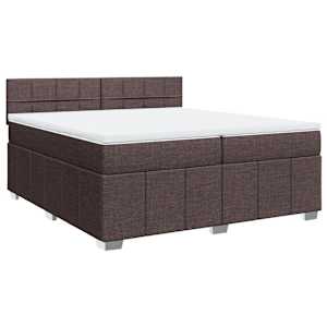 Box spring postel s matrací tmavě hnědá 200x200 cm textil - obrázek 3