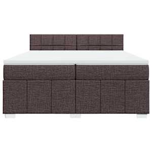 Box spring postel s matrací tmavě hnědá 200x200 cm textil - obrázek 6