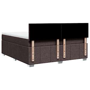 Box spring postel s matrací tmavě hnědá 200x200 cm textil - obrázek 8