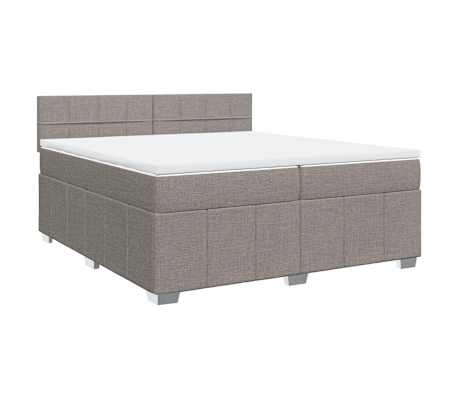 vidaXL Κρεβάτι Boxspring με Στρώμα Taupe 200x200 εκ. Υφασμάτινο