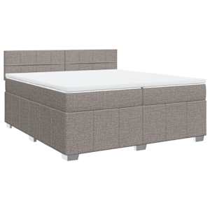 Box spring postel s matrací taupe 200x200 cm textil - obrázek 3