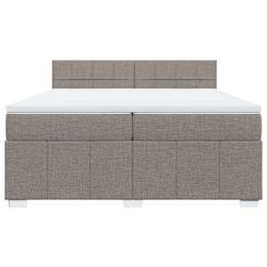 Box spring postel s matrací taupe 200x200 cm textil - obrázek 6