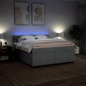 Box spring postel s matrací světle šedá 200 x 200 cm textil - obrázek 5