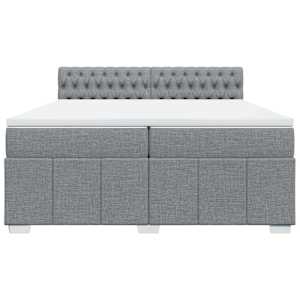 Box spring postel s matrací světle šedá 200 x 200 cm textil - obrázek 6