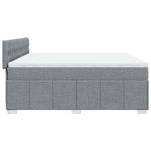 Box spring postel s matrací světle šedá 200 x 200 cm textil - obrázek 7