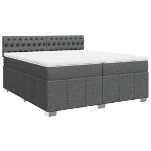 Box spring postel s matrací tmavě šedá 200x200 cm textil - obrázek 3