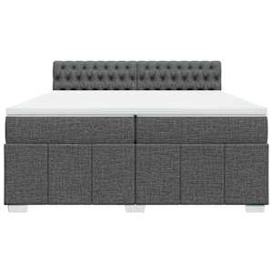 Box spring postel s matrací tmavě šedá 200x200 cm textil - obrázek 6
