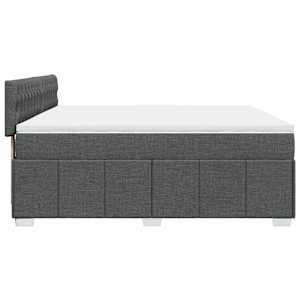 Box spring postel s matrací tmavě šedá 200x200 cm textil - obrázek 7