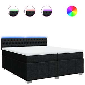 Box spring postel s matrací černá 200x200 cm textil - obrázek 2