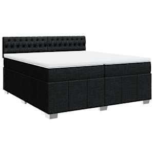 Box spring postel s matrací černá 200x200 cm textil - obrázek 3