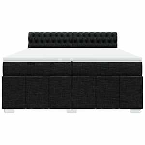 Box spring postel s matrací černá 200x200 cm textil - obrázek 6