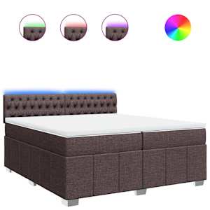 Box spring postel s matrací tmavě hnědá 200x200 cm textil - obrázek 2