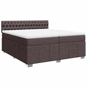 Box spring postel s matrací tmavě hnědá 200x200 cm textil - obrázek 3