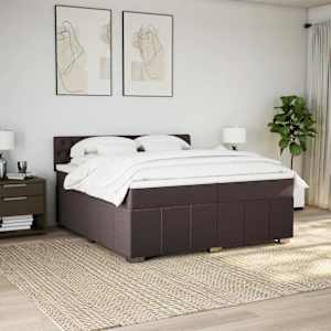 Box spring postel s matrací tmavě hnědá 200x200 cm textil - obrázek 4