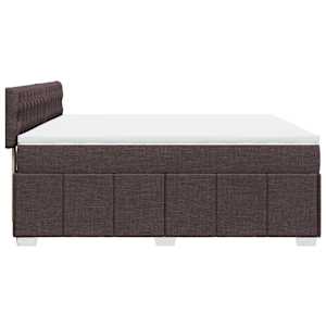 Box spring postel s matrací tmavě hnědá 200x200 cm textil - obrázek 7