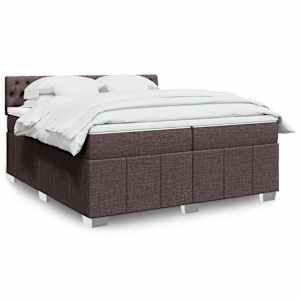 Box spring postel s matrací tmavě hnědá 200x200 cm textil - obrázek 1