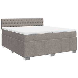 vidaXL Κρεβάτι Boxspring με Στρώμα Taupe 200x200 εκ. Υφασμάτινο