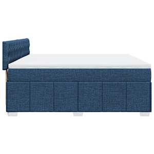Box spring postel s matrací modrá 200x200 cm textil - obrázek 7