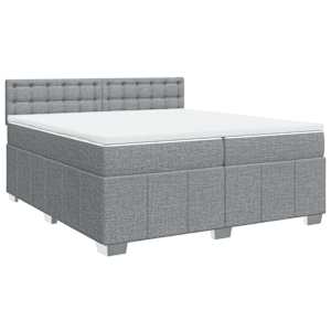 Box spring postel s matrací světle šedá 200 x 200 cm textil - obrázek 3