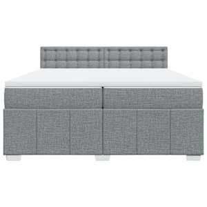 Box spring postel s matrací světle šedá 200 x 200 cm textil - obrázek 6