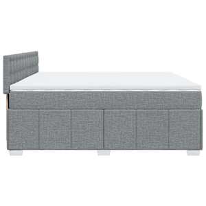 Box spring postel s matrací světle šedá 200 x 200 cm textil - obrázek 7