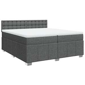 Box spring postel s matrací tmavě šedá 200x200 cm textil - obrázek 3
