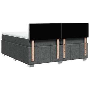 Box spring postel s matrací tmavě šedá 200x200 cm textil - obrázek 8