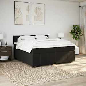Box spring postel s matrací černá 200x200 cm textil - obrázek 4