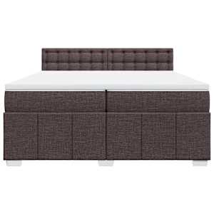 Box spring postel s matrací tmavě hnědá 200x200 cm textil - obrázek 6