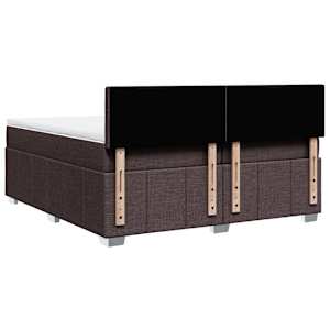 Box spring postel s matrací tmavě hnědá 200x200 cm textil - obrázek 8