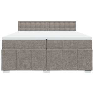 Box spring postel s matrací taupe 200x200 cm textil - obrázek 6