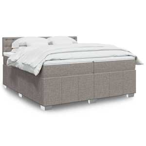 Box spring postel s matrací taupe 200x200 cm textil - obrázek 1