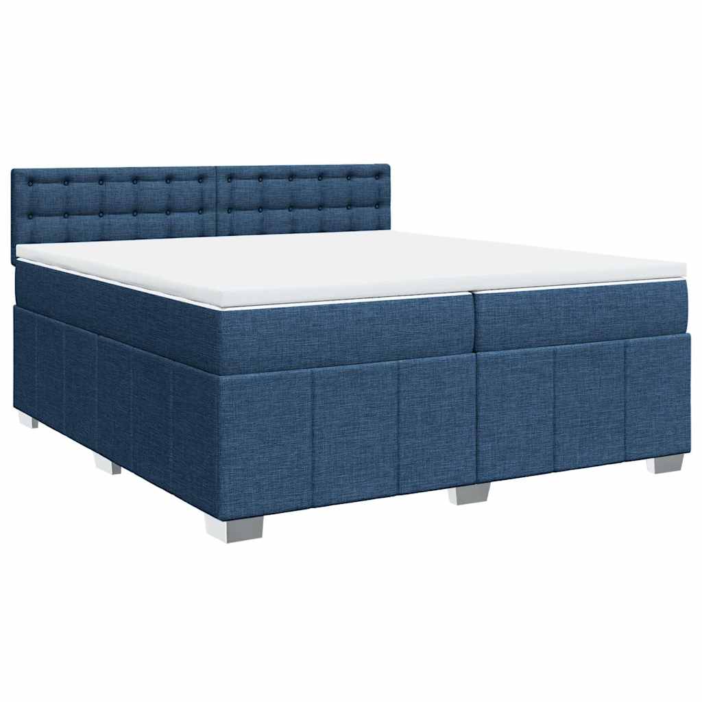 Thumbnail - vidaXL Boxspringbett mit Matratze Blau 200x200 cm Stoff