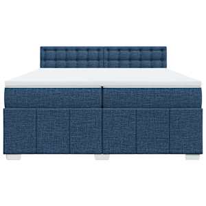 Box spring postel s matrací modrá 200x200 cm textil - obrázek 6
